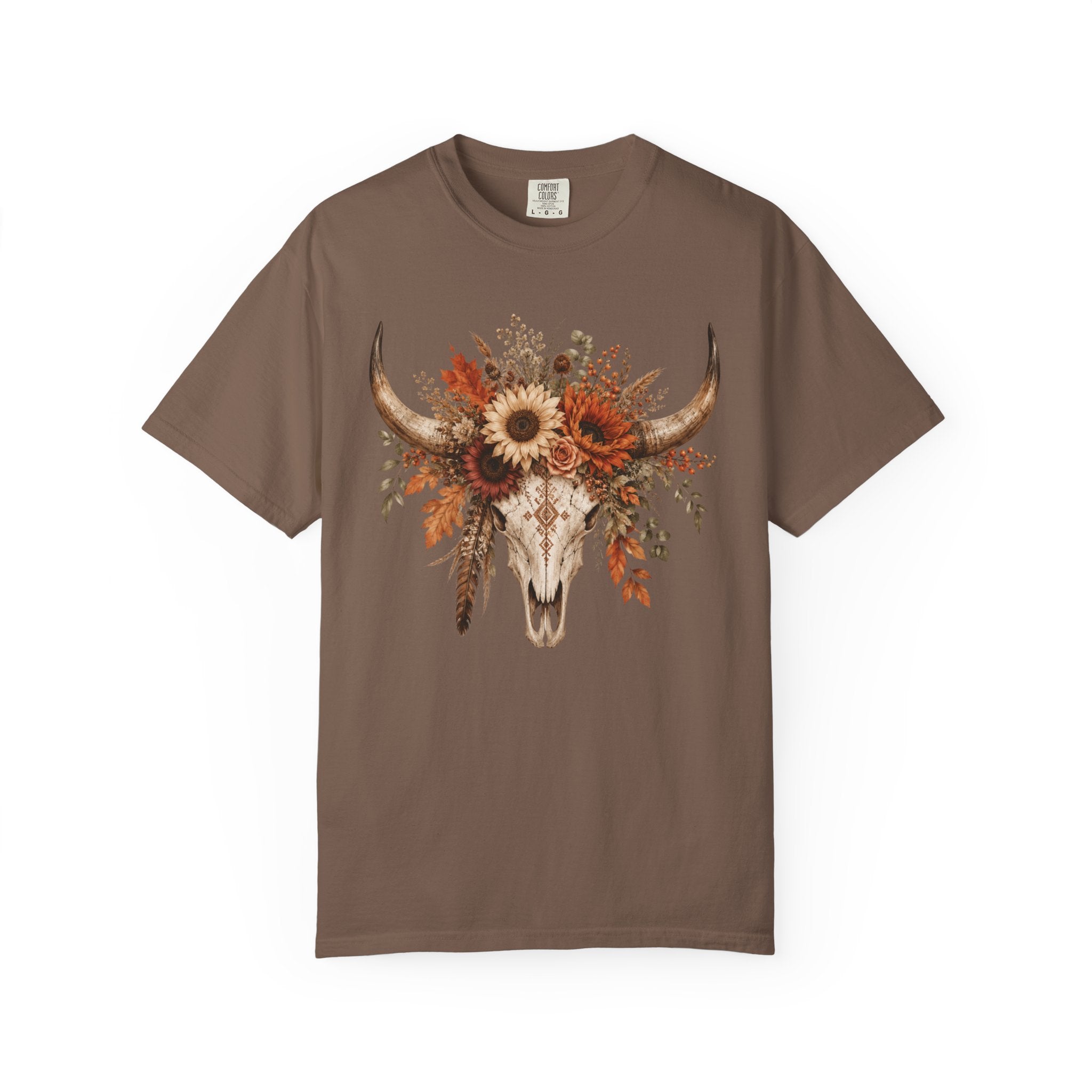 Longhorn Floral Skull