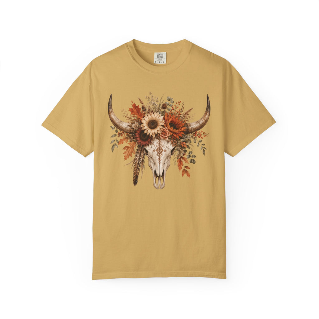 Longhorn Floral Skull