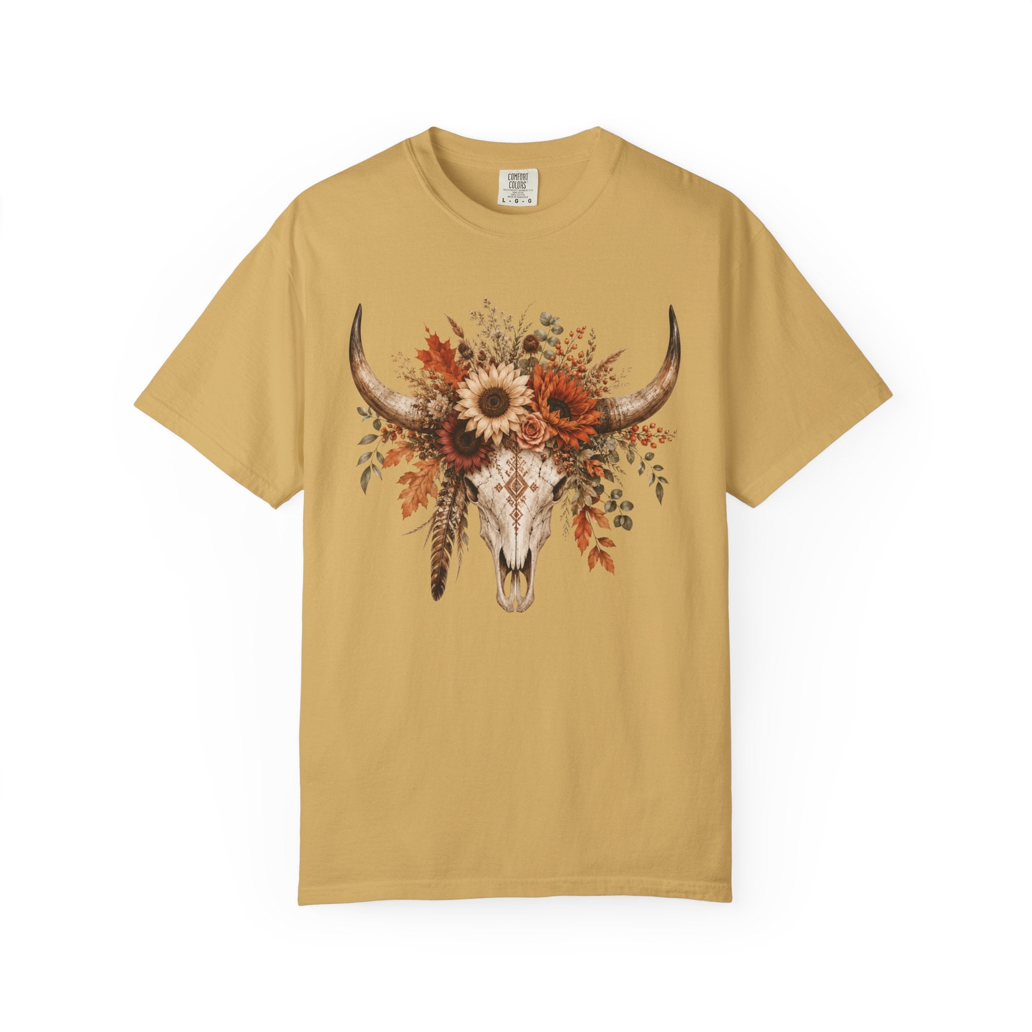 Longhorn Floral Skull