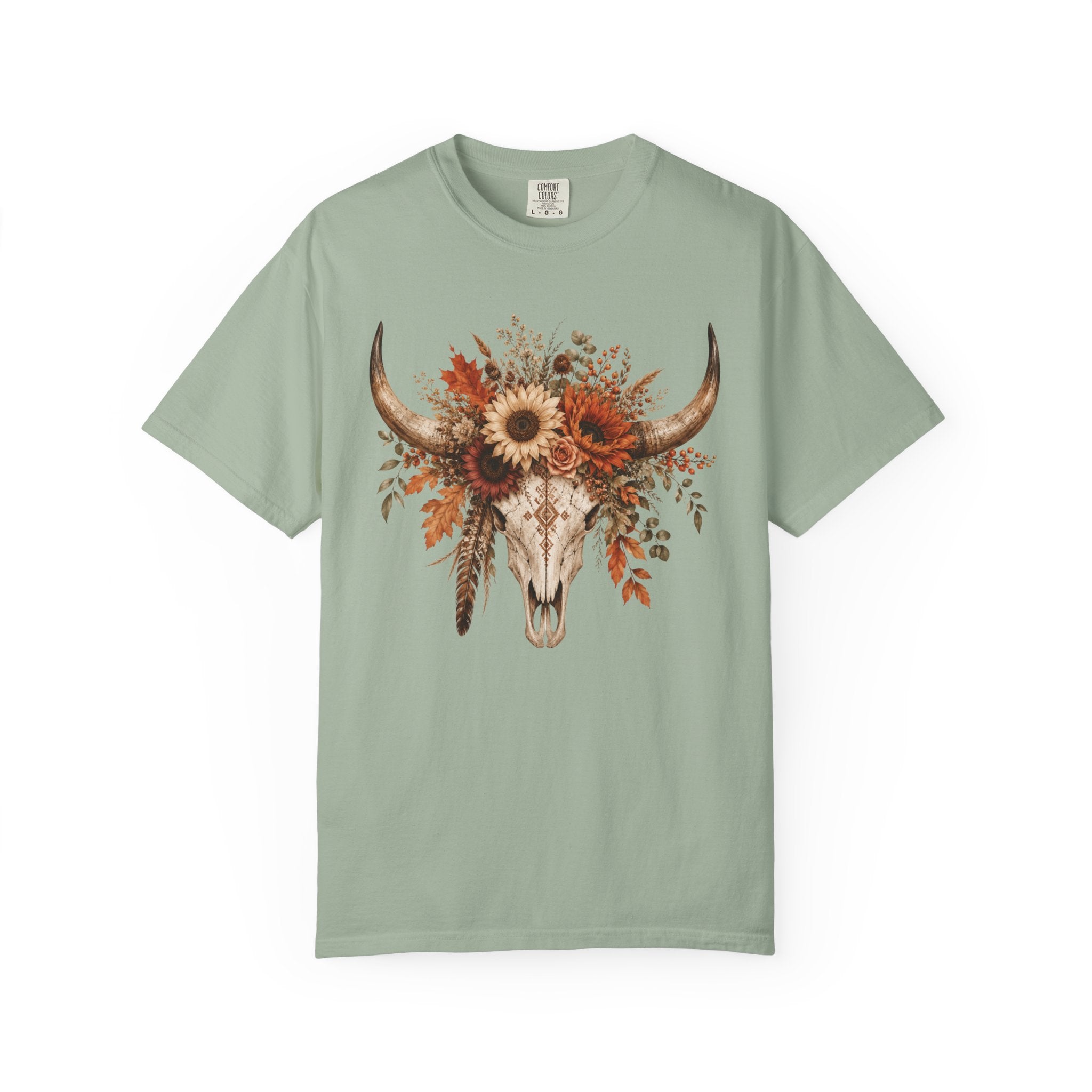 Longhorn Floral Skull
