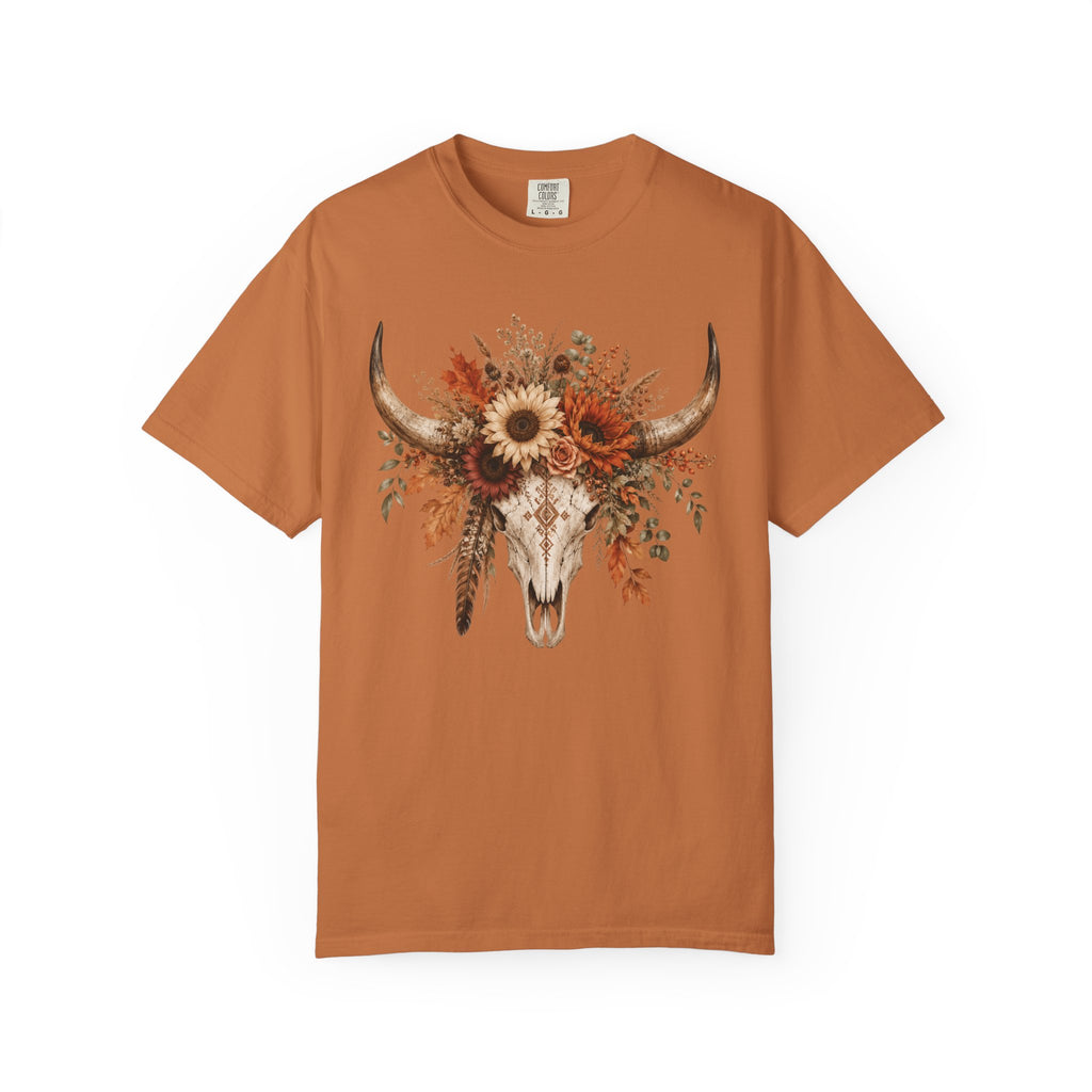 Longhorn Floral Skull